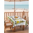 thumbnail image 2 of Outdoor Tablecloth with Umbrella Hole for Patio/Picnic/Party/Camping, Lemon Gnomes Waterproof Table Cloth Rectangle Table Cover Washable, Farmhouse Botanical Fruits Black Plaid (52"x 70"), 2 of 8