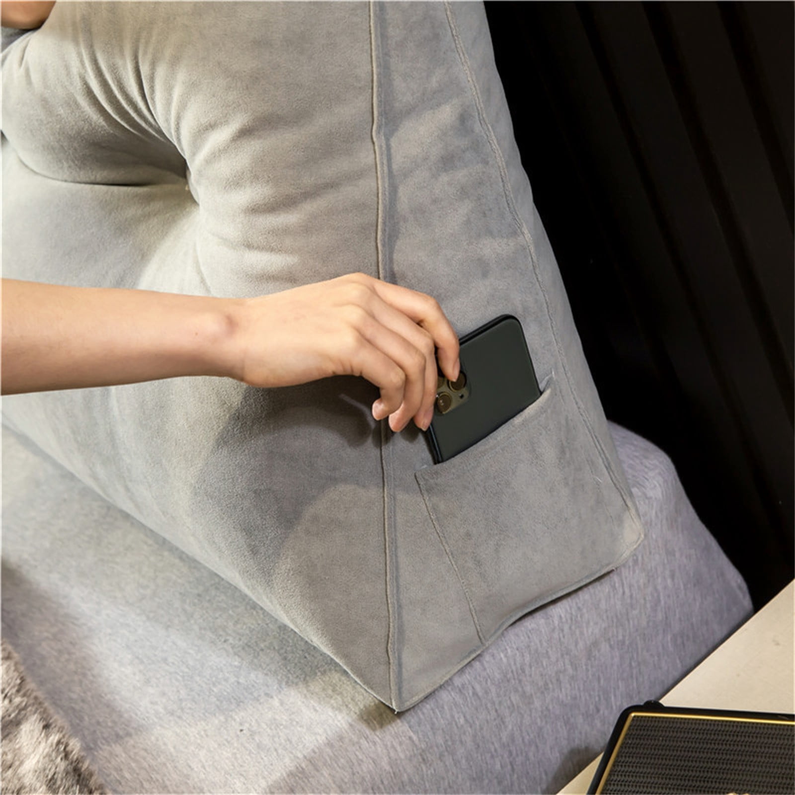 Headboard Pillow,Triangular Wedge Pillow Headboard,Wedge Headboard Pillow for Bed Sofa,Daybed Pillows for Sitting up,Reading or Working with Removable Cover,23.6*7.9*19.7Inch