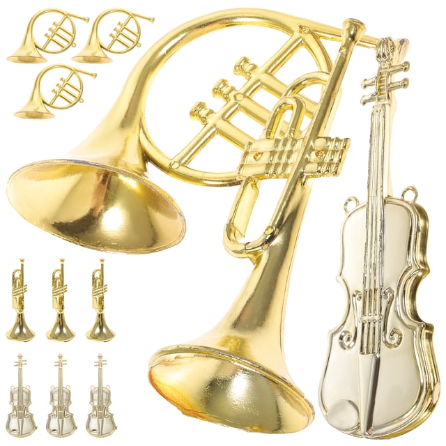 CIMAXIC christmas 12pcs Toy Musical Instruments Christmas Tree Hanging Decorations Miniature Instruments Model,5.91"X1.97"X0.39"
