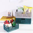 thumbnail image 3 of 4pcs Desktop Storage Plastic Folding Collapsible Stackable Durable Crate, 3 of 13
