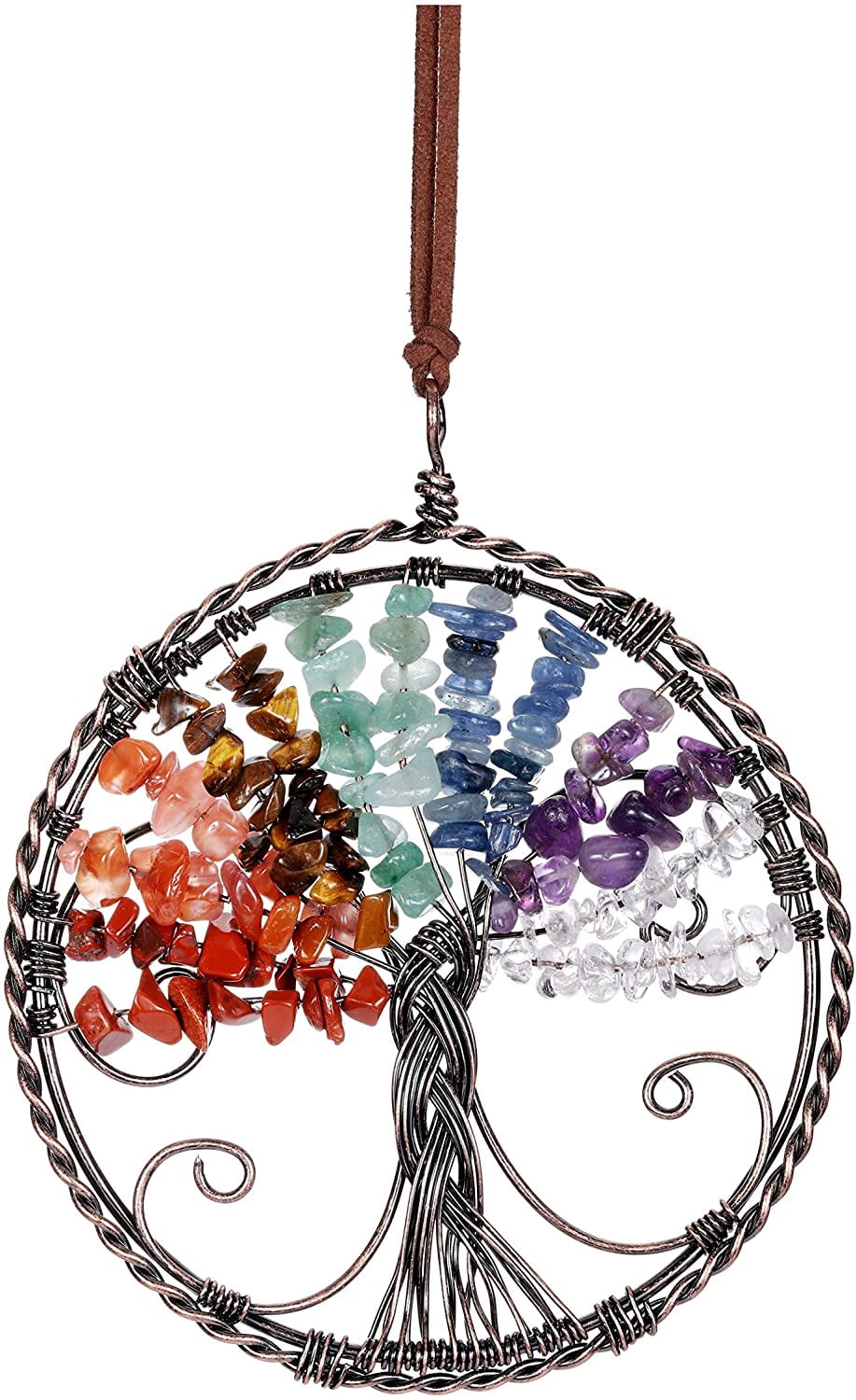 Tree of Life Chakra Stones Healing Crystals Feng Shui Hanging Ornament 7 Chakra Wall Ornament Meditation Hanging Ornament Window Ornament for Home Decor Party Decor Tree of Life Chakra Stones Healing Crystals Feng Shui Hanging Ornament 7 Chakra Wall Ornament Meditation Hanging Ornament Window Ornament for Home Decor Party Decor