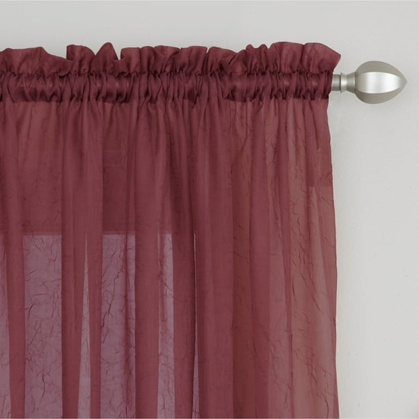 Miller Curtains Preston 95 Inch Rod Pocket Sheer Curtain Panel Merlot Com Miller Curtains Preston 95 Inch Rod, Pink Ruffle Curtains 95 Inch