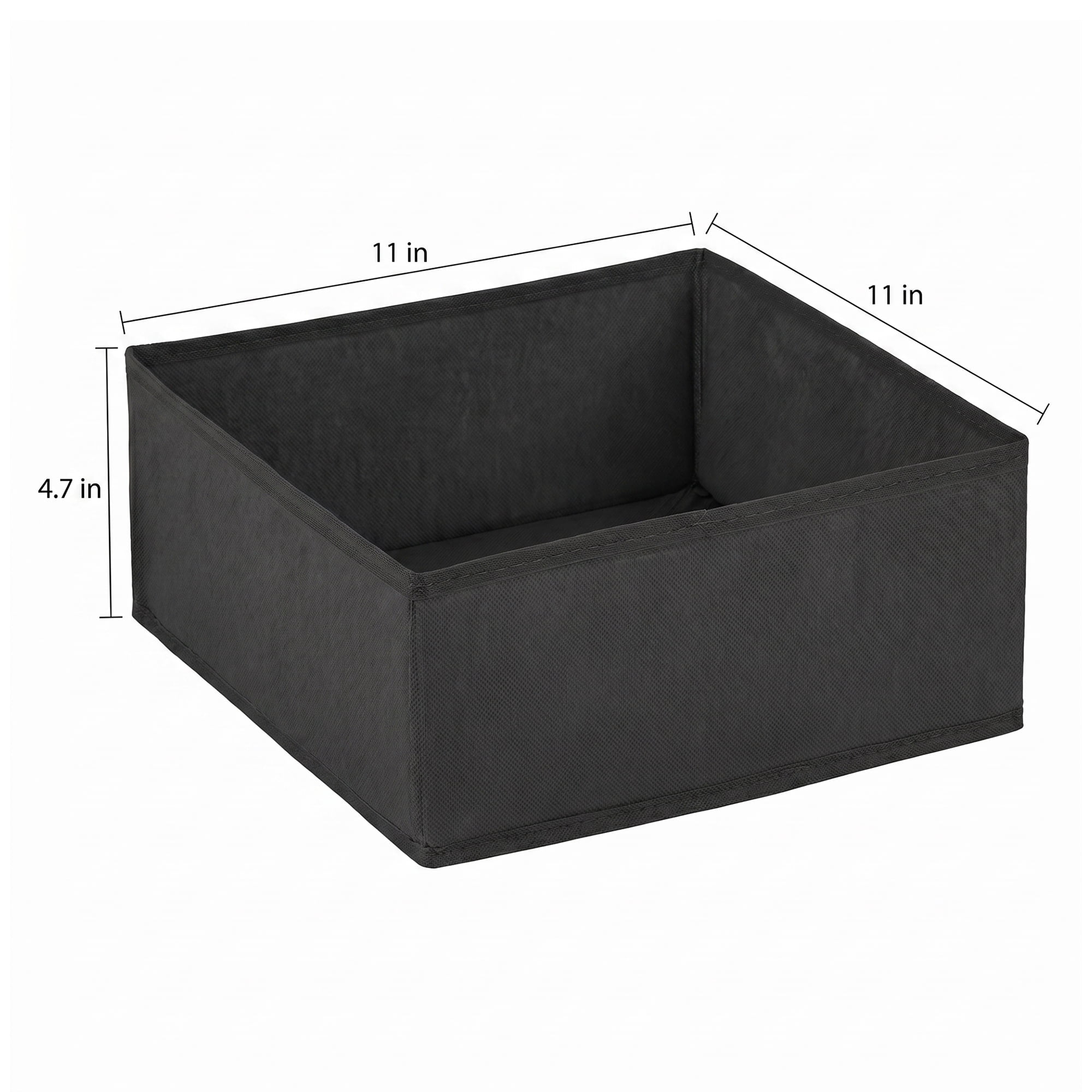 Unique Bargains Storage Bin with Zipper for Organizing Clothes Black 11" x 11" x 4.7"