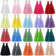 thumbnail image 1 of 80 Pieces Multi-Color Mini Tassels Handmade DIY Silky Tiny Tassels Colorful Keychain Tassel with Golden Jump Rings for Earring Keychain Crafts Making Supplies, 1.8 Inch, 1 of 6