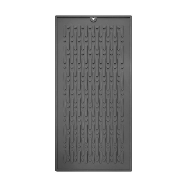 Tapete reutilizable para secar platos, almohadilla resistente al calor, escurridor de platos para encimera, para cajón Gris
