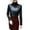Black, variant on MIASHUI Autumn Winter Lined Thick Leather High Neck Thermal Underwear Top Base Layer Long Sleeve Shirt Small Blouse Green,M