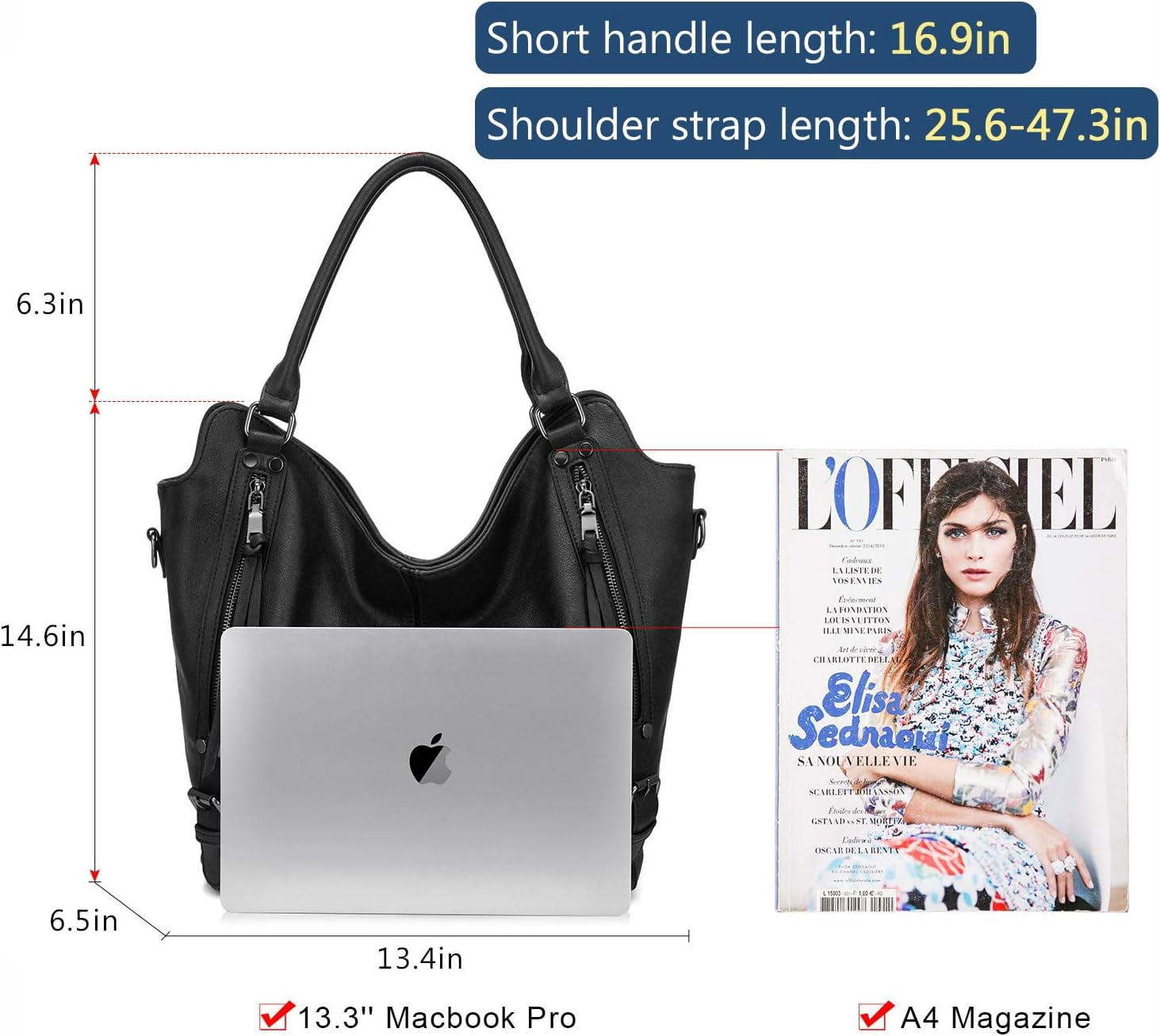 Kwuty Tote Bag for Women PU Leather Shoulder Bags Fashion Hobo Bags Large Purse and Handbags with Adjustable Shoulder Strap