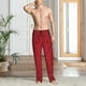 thumbnail image 2 of Balery Vintage Burgundy Pantalones de pijama para hombre, pijama ultraligero, pantalón de descanso-XX-Large, 2 of 6