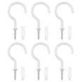 thumbnail image 1 of MasteelfCA 6pcs Question Mark Shape Hooks Coated Ceiling Hooks Heavy Duty Screw Cup Hooks, 1 of 7