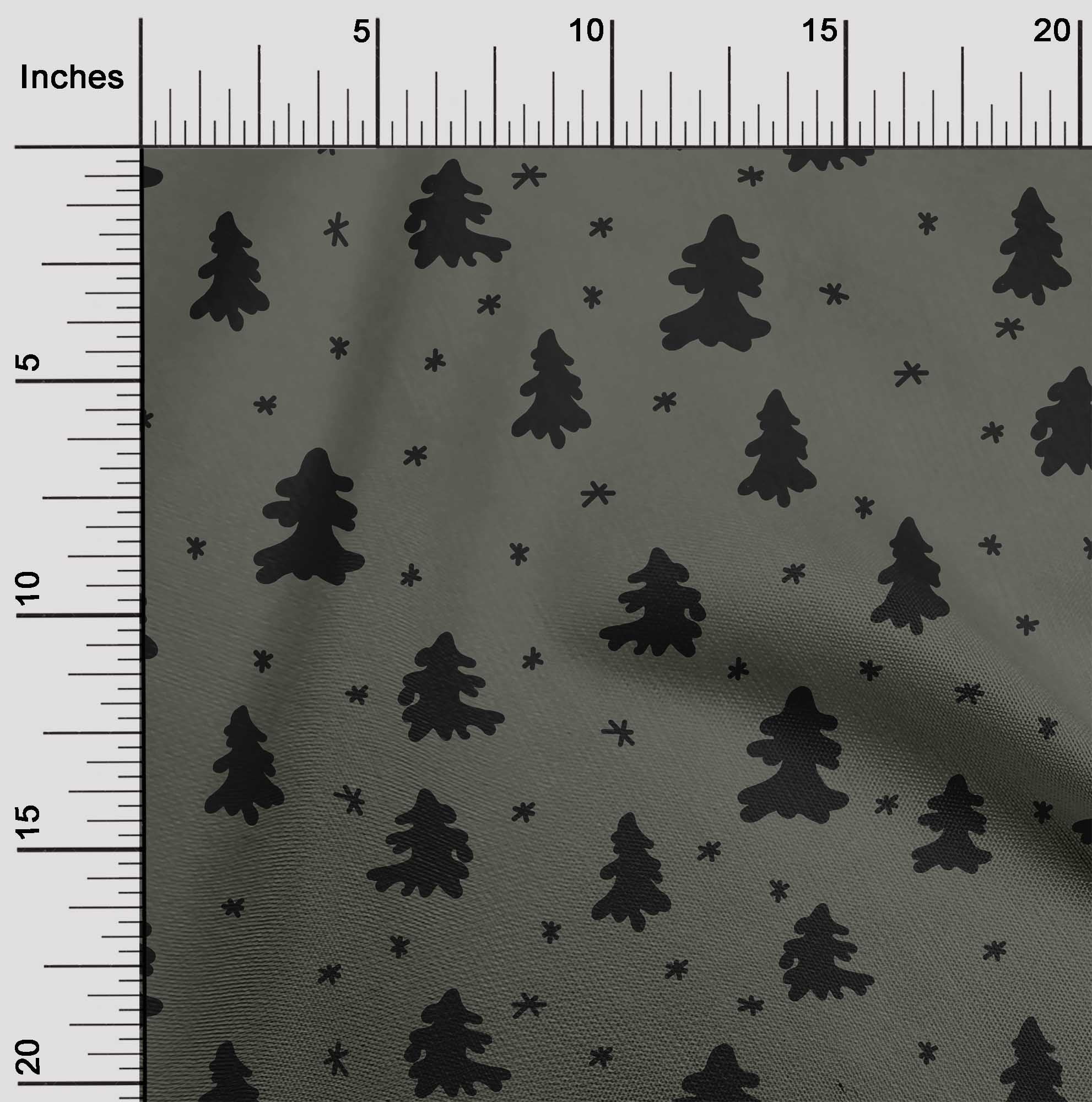 oneOone Viscose Jersey Dusty Gray Fabric Christmas Tree Dress Material Fabric Print Fabric By The Yard 60 Inch Wide