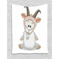 thumbnail image 1 of Goat Tapestry, Baby Ibex with Small Hooves Sitting on the Ground in a Cheerful Mood Childish Cartoon, Wall Hanging for Bedroom Living Room Dorm Decor, 40W X 60L Inches, Multicolor, by Ambesonne, 1 of 2