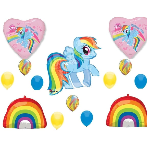 Rainbow Dash My Little Pony Happy Birthday Party balloons Decoration