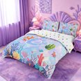 thumbnail image 2 of meiyoeat wave Seaweed Art Bedding,Watercolor Mermaid Monogram B Duvet Cover Full,Reversible,3 Pieces,1 Duvet Cover and 2 Pillowcases, 2 of 6