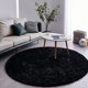 thumbnail image 2 of Alfombra FJZFING de felpa ultrasuave, moderna, azul marino, circular de 120 cm, 2 of 6
