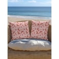 thumbnail image 5 of Outdoor Pillows Waterproof, Red Pink Rosebuds Bedding Throw Pillows with Insert for Couch Sofa Bed, Rustic RomanticFloral Botanical 16x16 Inch Pillowcases Decorative Camping Patio Pillow Set of 1, 5 of 8