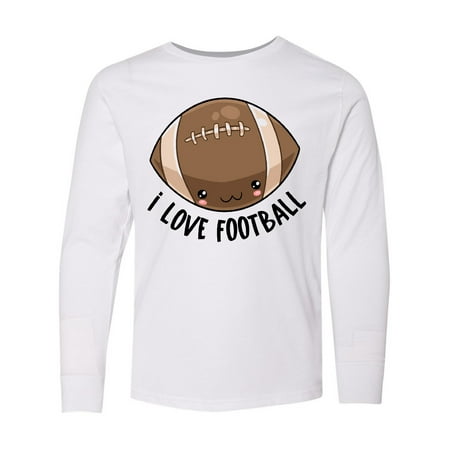 

Inktastic Cute I Love Football Youth Long Sleeve T-Shirt