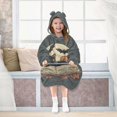 thumbnail image 7 of FORMRS Wearable Blanket Hoodie with Sleeves for Kids Cozy Flannel Sweatshirt, Black Halloween Cat, 7 of 7