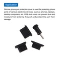 thumbnail image 4 of Cubierta de puerto de teléfono de 40 piezas 4 tipos de tapones de silicona, capuchón USB tipo C/Micro USB/Jack de auriculares de 3.5 mm, negro, 4 of 7