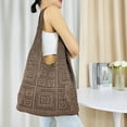 thumbnail image 2 of Kukuzhu Women Cotton Knitted Tote Bag Crochet Mesh Beach Shoulder Bag Hollow Summer Bag Woven Hobo Bag for Travel, 2 of 6