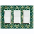 thumbnail image 1 of Metal Light Switch Plate Cover Elegant Yellow Iron Gate Damask Green DAM094, 1 of 13