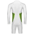 thumbnail image 4 of iiniim Men's Color Block Long Sleeve Surfing Swimsuit Zipper Bathing Suit Sun Protection Rash Guard White L, 4 of 5