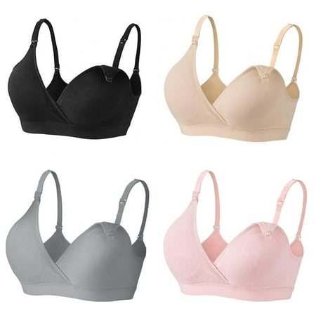 

Valcatch 4 Pack Women s Seamless Nursing Bra V Neck Wirefree Maternity Breastfeeding Bralette