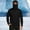 Black, variant on UV Protection Shirts for Men High Neck Long Sleeve Pullover Top UPF 50 Lightweight Breathable Shirt with Built In Face Cover