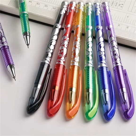 Erasable Gel Pens, 0.7mm Fine Point Retractable, 6 Pens with 12 Refills, Assorted Colors, 1 Set