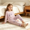 thumbnail image 6 of Spazoro Toddler Kids Girls 2PC 100% Cotton Ouifit Sets, Fall Winter Rabbit Print Soft & Comfy Long Sleeve Casual Shirts and Pants for Loungewear Purple Size 3-4 T, 6 of 7