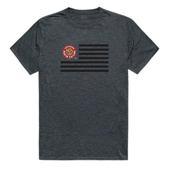 University of Louisiana at Lafayette Flag T-Shirt&#44; Heather Charcoal 2 - Small