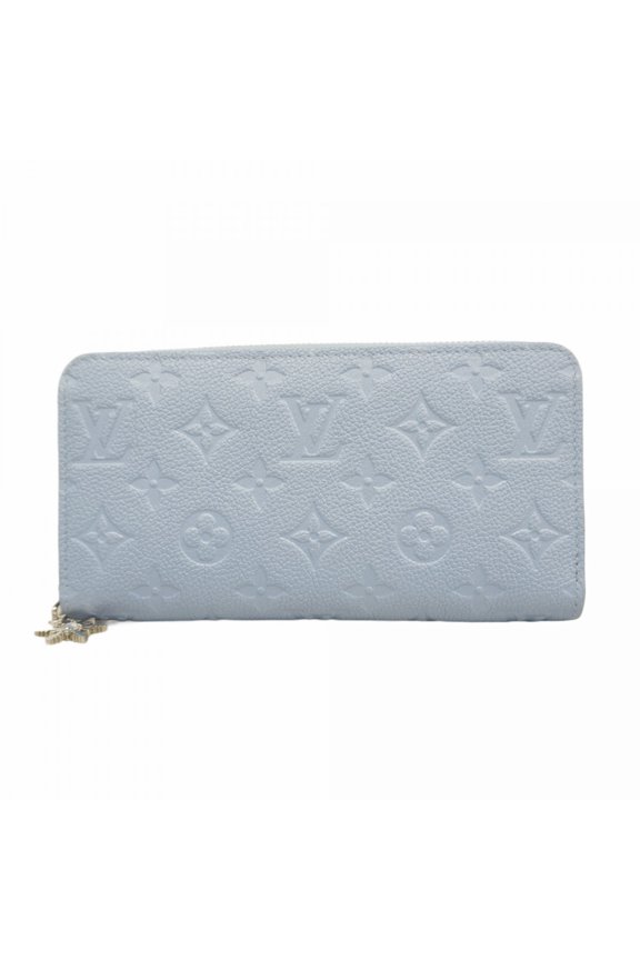 Pre-Owned Louis Vuitton Monogram Empreinte Zippy Wallet M27122 Blue Frost Women's Long