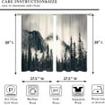 thumbnail image 3 of Grey Misty Forest Small Kitchen Curtains Nature Tree Mountain Woodland Window Treatment Winter Cafe Short Window Curtains for Bathroom Dining Laundry Room Tier Treatment Drapes 27.5x39 inch, 3 of 6