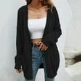 thumbnail image 2 of Fall Sweater for Women Open Front Knit Cardigan Lightweight Fuzzy Sweater Lantern Long Sleeve Fluffy Coat Outwear Women Sweaters Cheap, 2 of 7