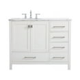 thumbnail image 3 of Elegant Decor Erina 42" Steel and Solid Wood Single Bathroom Vanity in White, 3 of 8