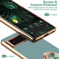 thumbnail image 4 of for Google Pixel 6A Case, Built-in 360 Rotation Ring Holder with Screen Protector & Camera Lens Protector, Luxury Shiny Electroplated Edged Shockproof Protective Cover (Midnight Gray/Golden), 4 of 13