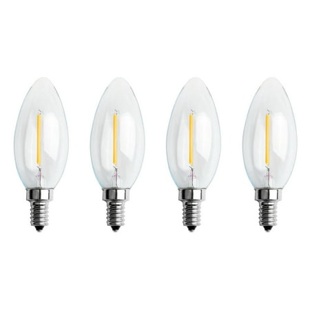 

4X Dimmable E12 2W COB Candle Flame Filament Lamp 10x3.5cm