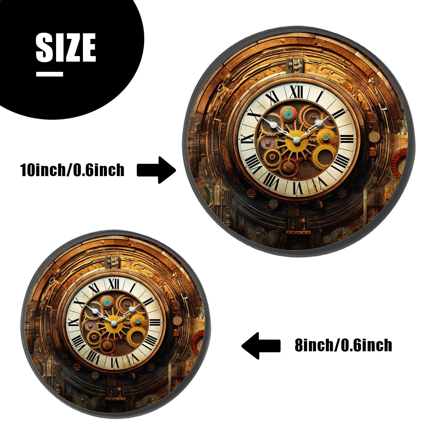 Stove Burner Covers 4 Pcs for Home Decor Cooktop Decorative ,Gear style, Round Electric Stove Burner Covers 8Inch And 10Inch