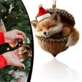 thumbnail image 2 of 2d Fox Forest Animal Acorn Ornaments,Seasonal Cute Animals Hanging Cozy Forest Christmas Ornaments,Fall Forest Wildlife Hanging Ornament Christmas Tree Decorations, 2 of 6