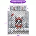 thumbnail image 5 of Playful Boston Terrier Welcomes Winter Snowy Day with Cardinal Bird Quilt Bedding Set Gentleman Dog Lover Gifts 1 Blanket Bed Cover 2 Pillowcases - 12017, 5 of 5