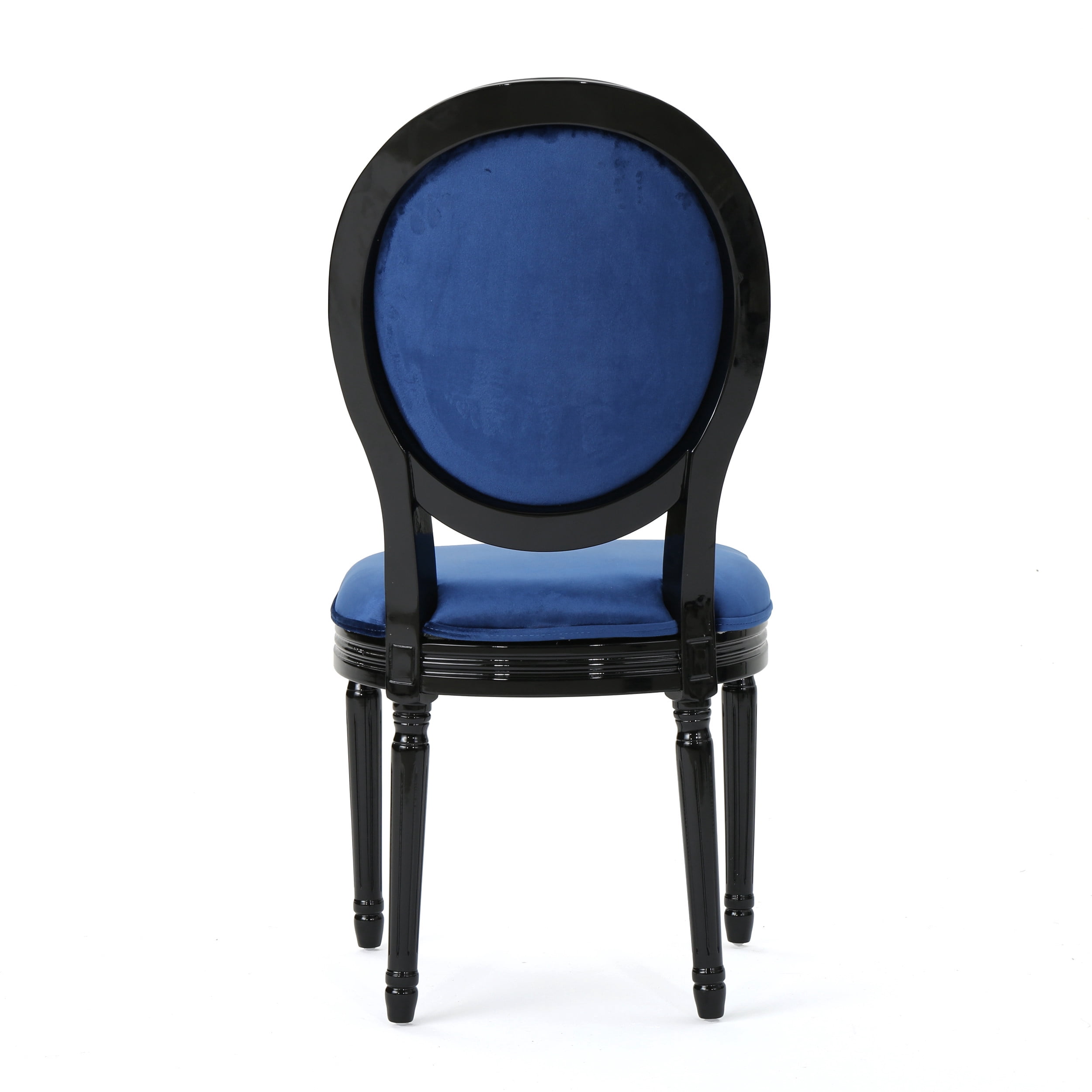 Noble House Max Indoor Contemporary Velvet Dining Chairs, Set of 4, Navy Blue