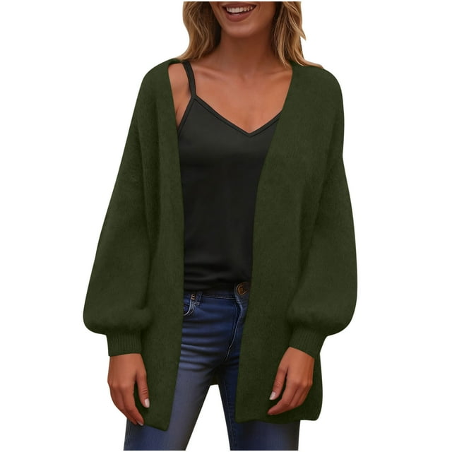 Women's Trendy Open Front Cardigans, Soft Knit Slouchy Sweater, Long Sleeve, Fall/Winter Outerwear