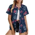 thumbnail image 2 of Wiyuqeen 4th of July Button Down Shirts Womens Short Sleeve Beach Holiday Hawaiian Shirts Casual Loose American Flag Shirts Plus Size, 2 of 5