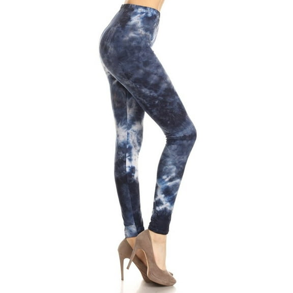 Womens Plus Size Deep Ocean Tie Dye Leggings (One Size Plus)