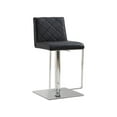 thumbnail image 3 of Casabianca Home LOFT bar stool in white pu-leather with stainless steel base.-Color:Black Leatherette, 3 of 3