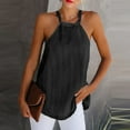 thumbnail image 2 of Ichuanyi Womens Tops, Summer Fashion Women Casual Solid Denim Sleeveless Vest T-Shirt Blouse Halter Tops, 2 of 5