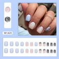 thumbnail image 2 of Fofosbeauty 24pcs Press on False Nails Tips, Square Fake Acrylic Nails, Gradient Ice Mist, 2 of 9