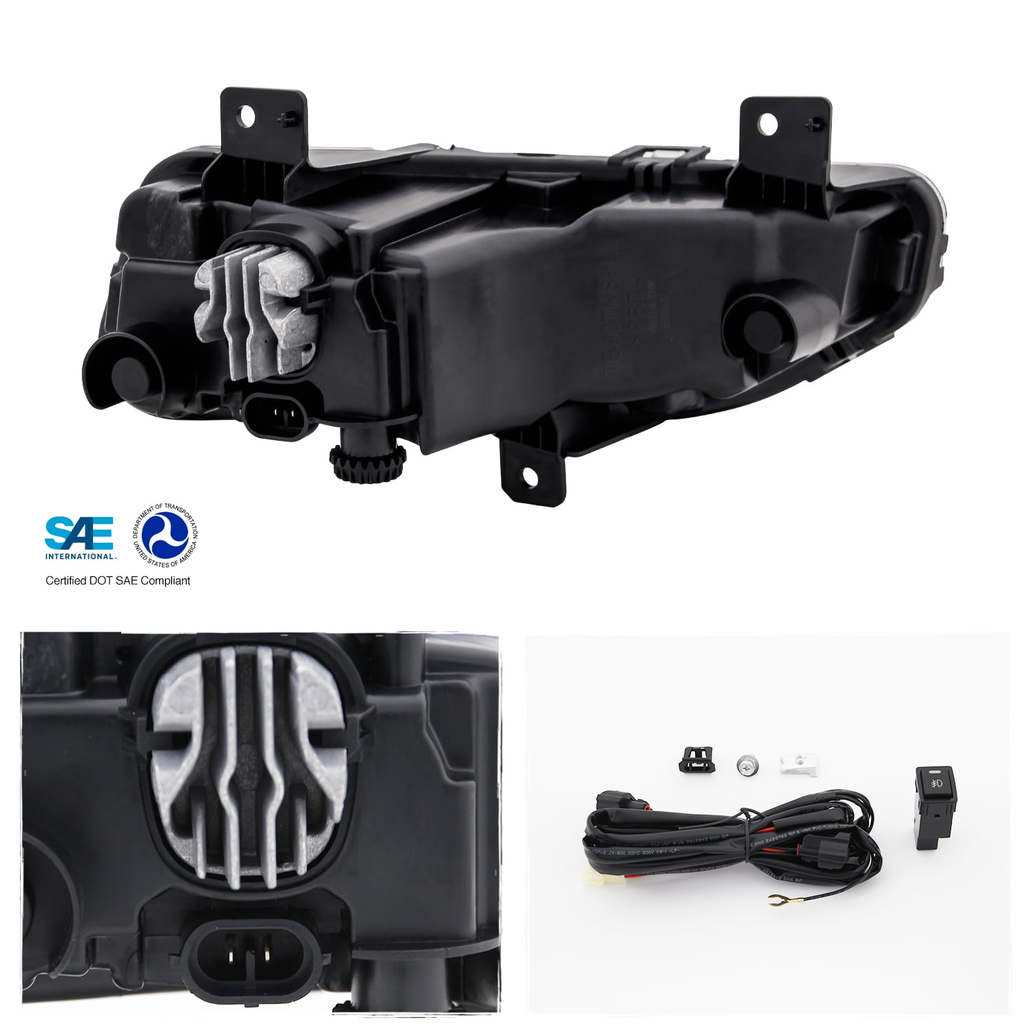AKKON - Fit 2020-2024 Nissan Titan LED Model OE Style Fog Lights w/Switch Clear Lens Replacement Lamp Pair/Set