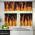thumbnail image 3 of Burning Fire Kitchen Curtain Valance and Tiers Set of 3,Soft Touch Window Curtains for Living Room Bedroom Bathroom, 3 of 6