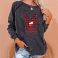 thumbnail image 3 of Gibobby Sudaderas de moda con cuello redondo Sudadera sin capucha de manga larga con estampado navideño para mujer (Gris, S), 3 of 4