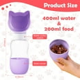 thumbnail image 5 of Xugoox Outdoor Dog Water Bottle, Portable Pet Water Bottle with Food Container, Essential for Travel, Walking, and Hiking (Purple), 5 of 8